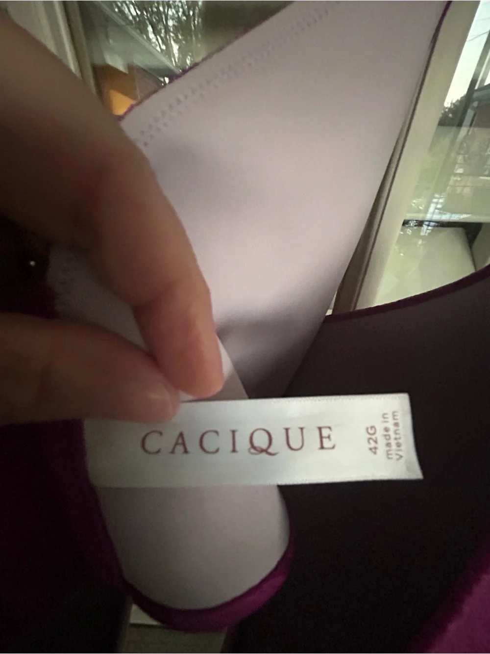 Cacique Magenta Leaf Jacquard Underwire Bra